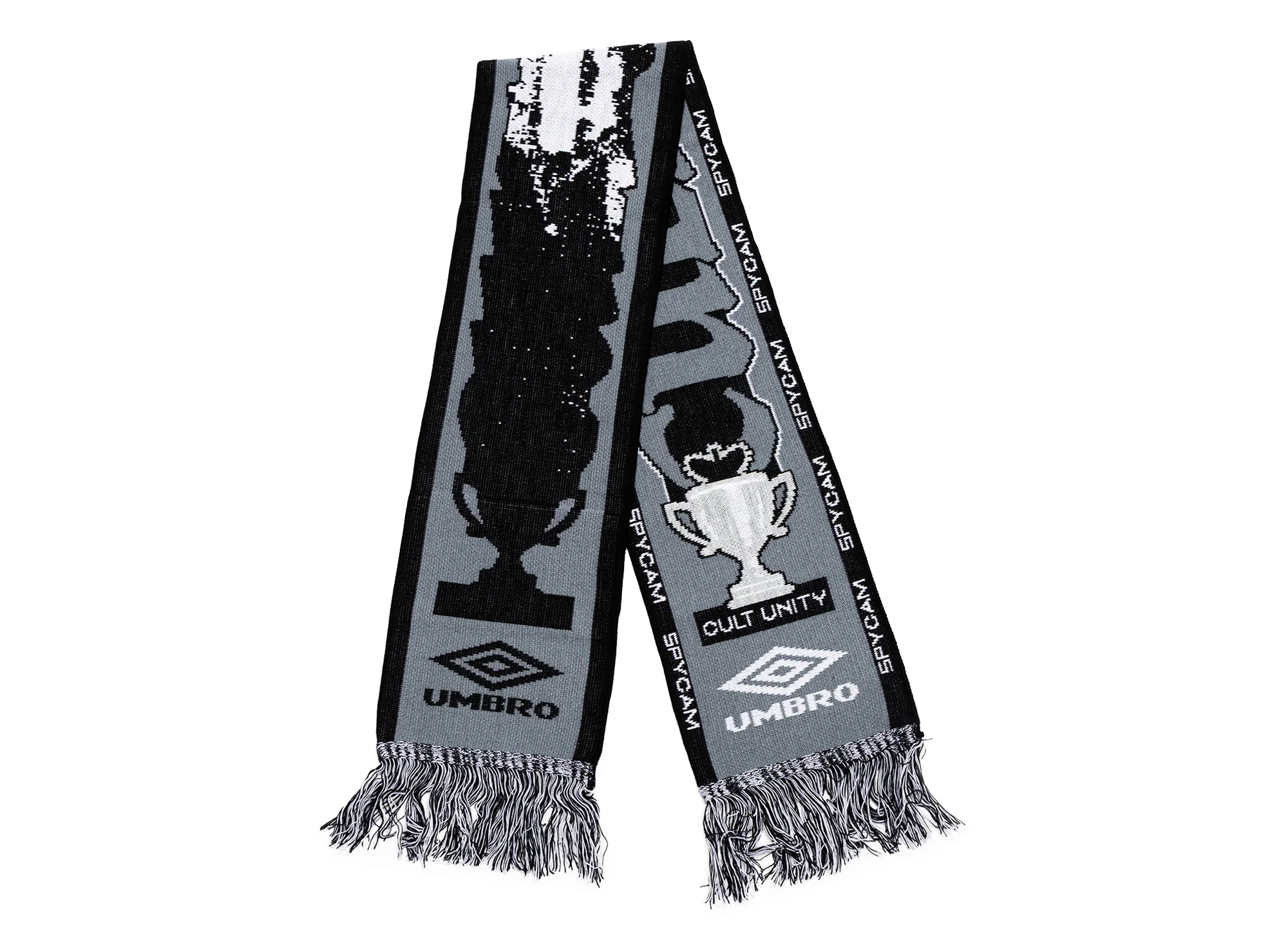 Umbro Cult Unity Scarf in Black / Grey - Image 2