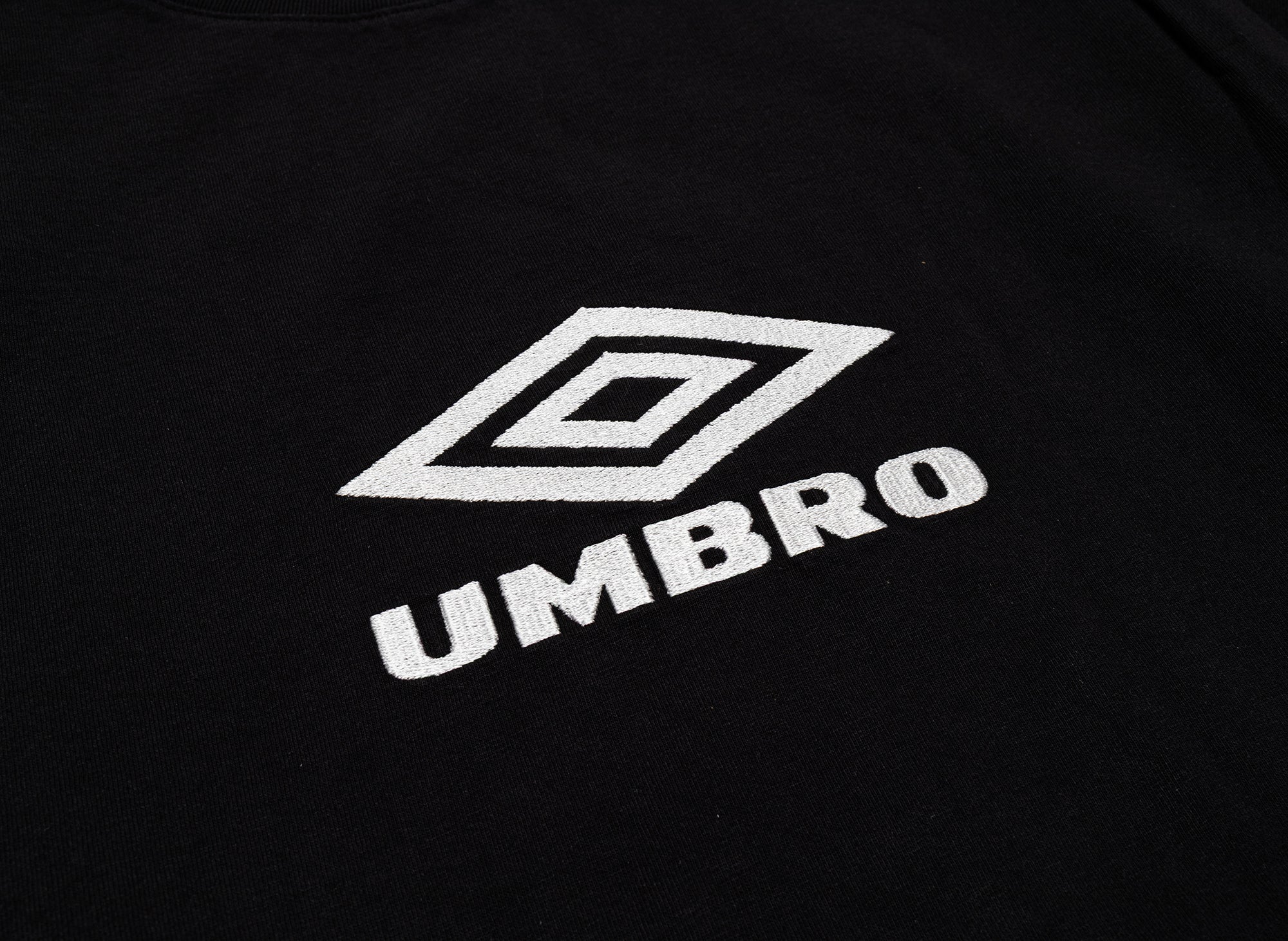 Umbro OG Logo Long Sleeve Shirt in Washed Black / White - Image 2