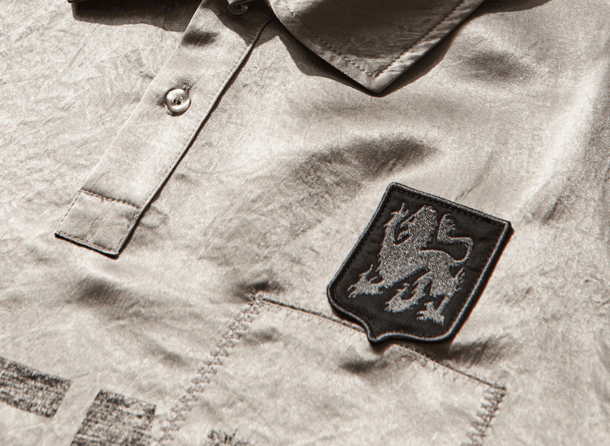 Umbro Satin Enfield Shirt in Silver Pearl - Image 3
