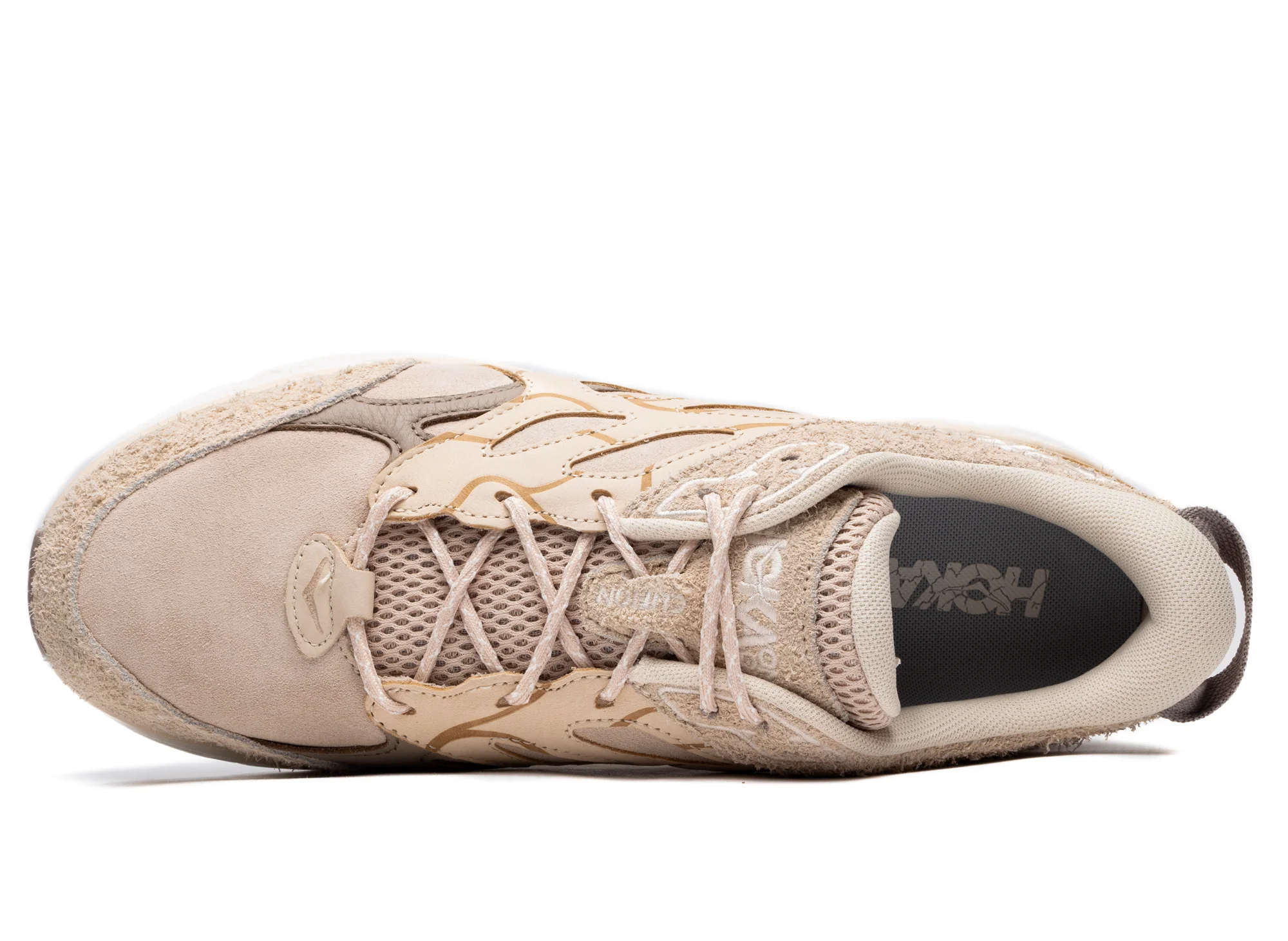 Unisex Hoka Elite Terrain System Clifton L Suede in Oak - Image 4