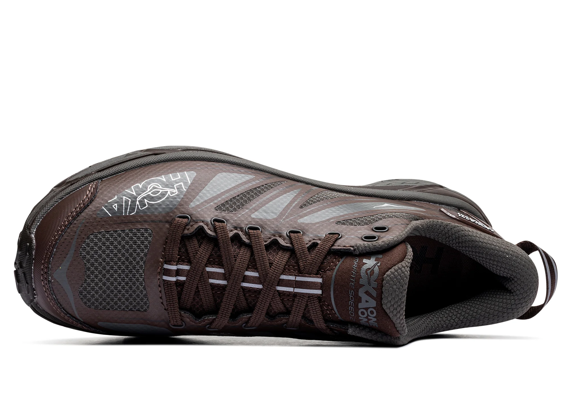 Unisex Hoka Mafate Speed 2 in Asphalt Grey / Walnut - Image 4