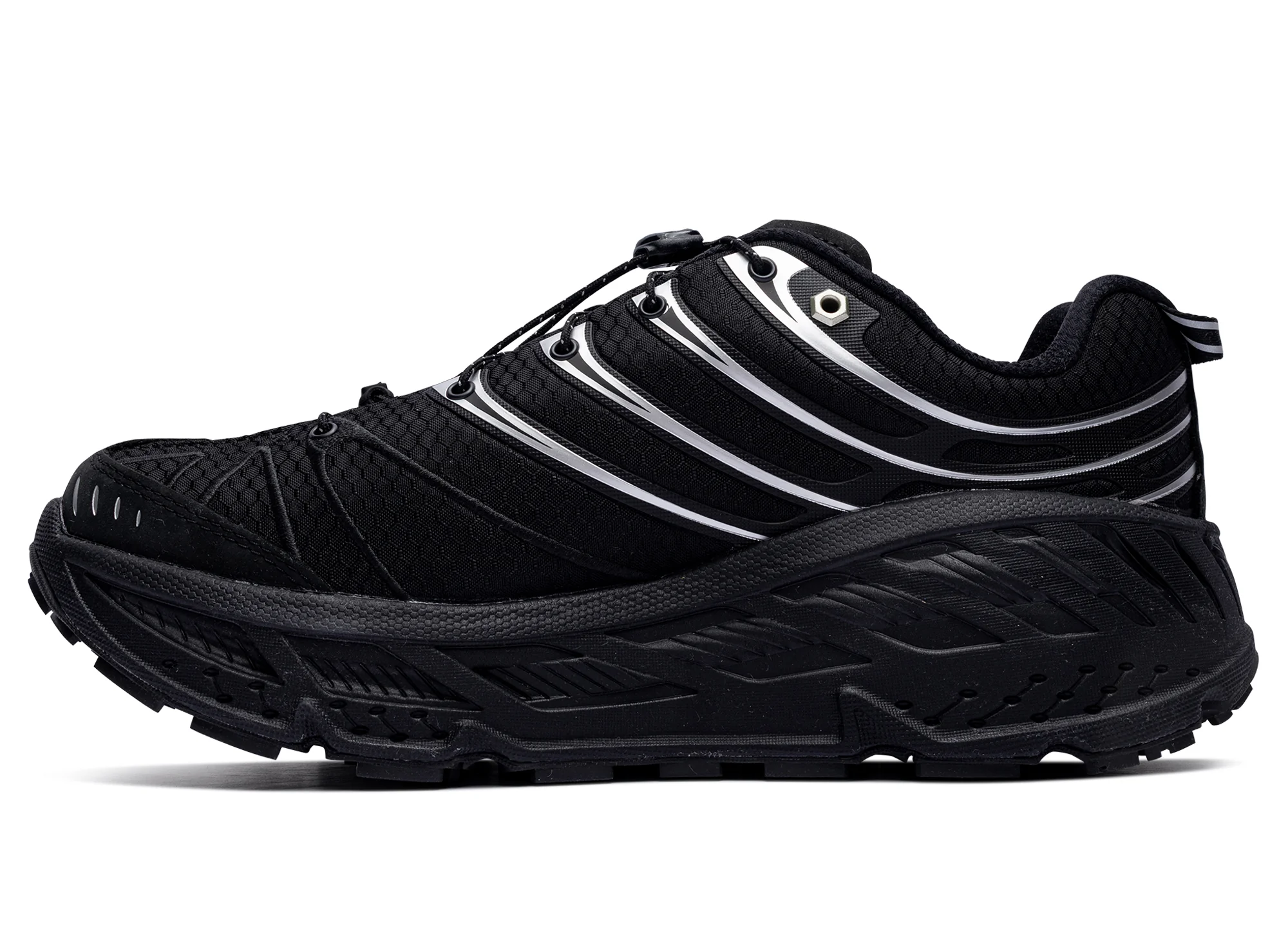 Unisex Hoka Stinson EVO GTX in Black / Silver - Image 3