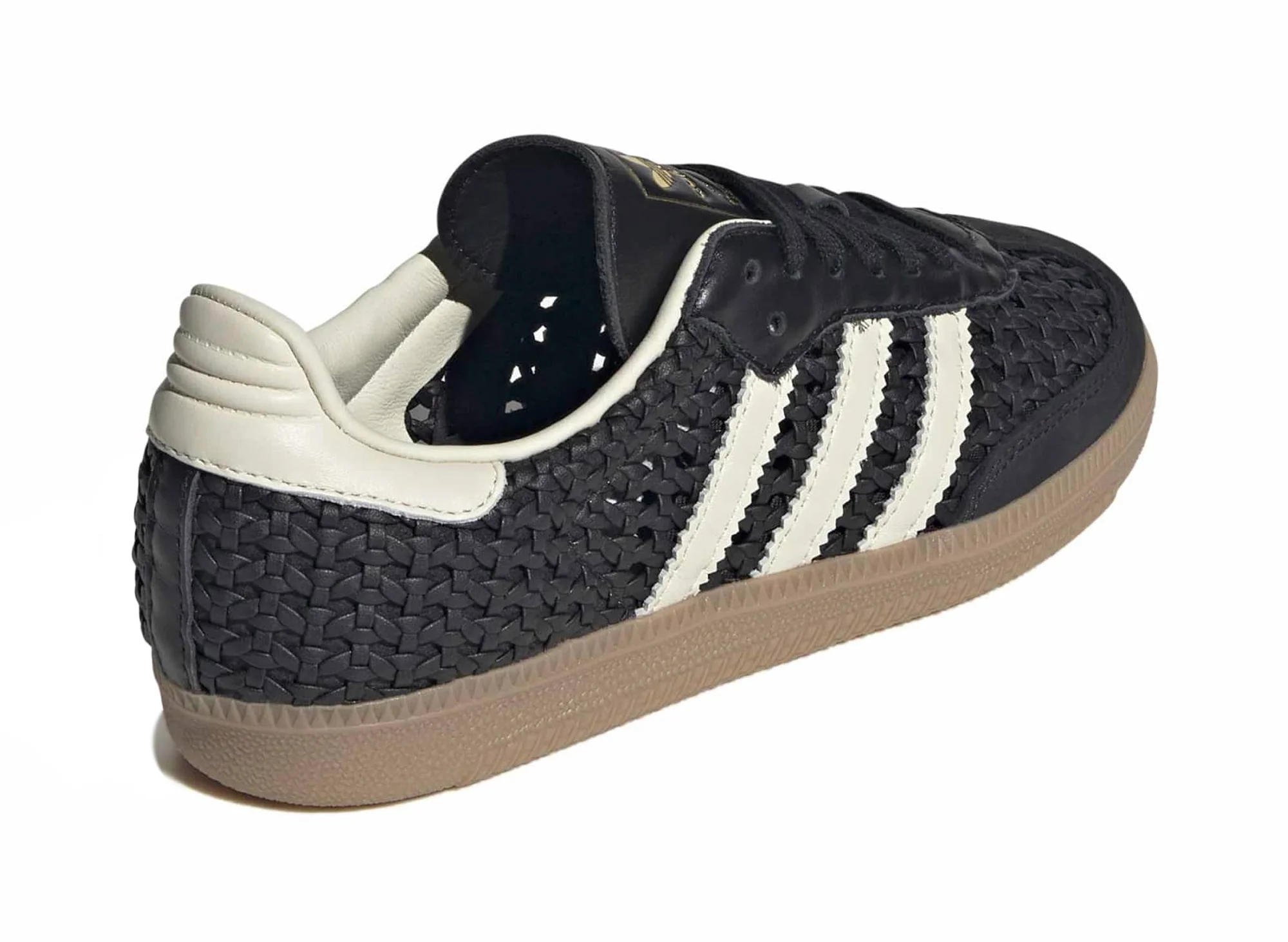 Women's Adidas Samba OG 'Basketweave' in Core Black / Cream White - Image 2