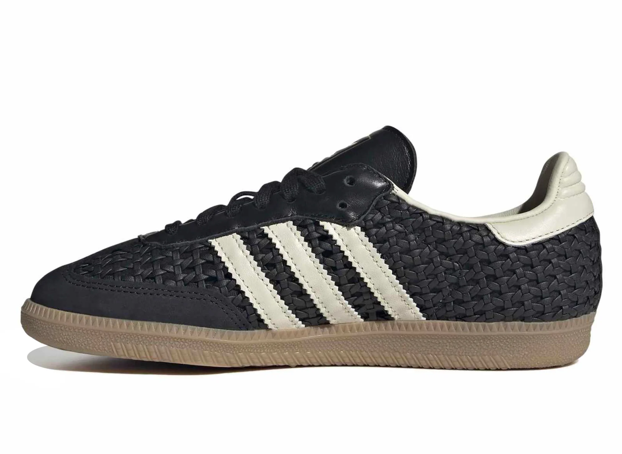 Women's Adidas Samba OG 'Basketweave' in Core Black / Cream White - Image 3