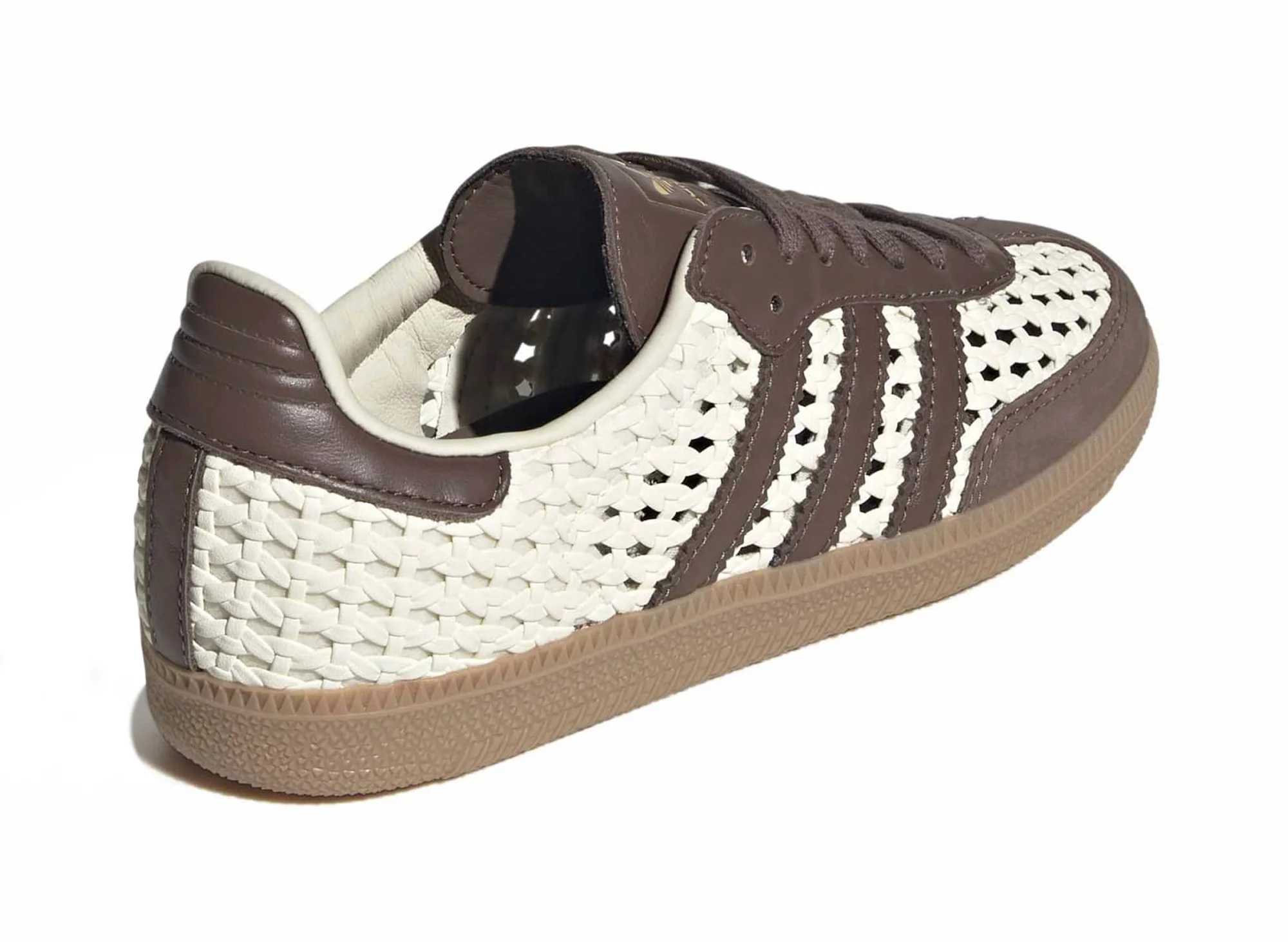 Women's Adidas Samba OG 'Basketweave' in Cream White / Earth Strata - Image 2