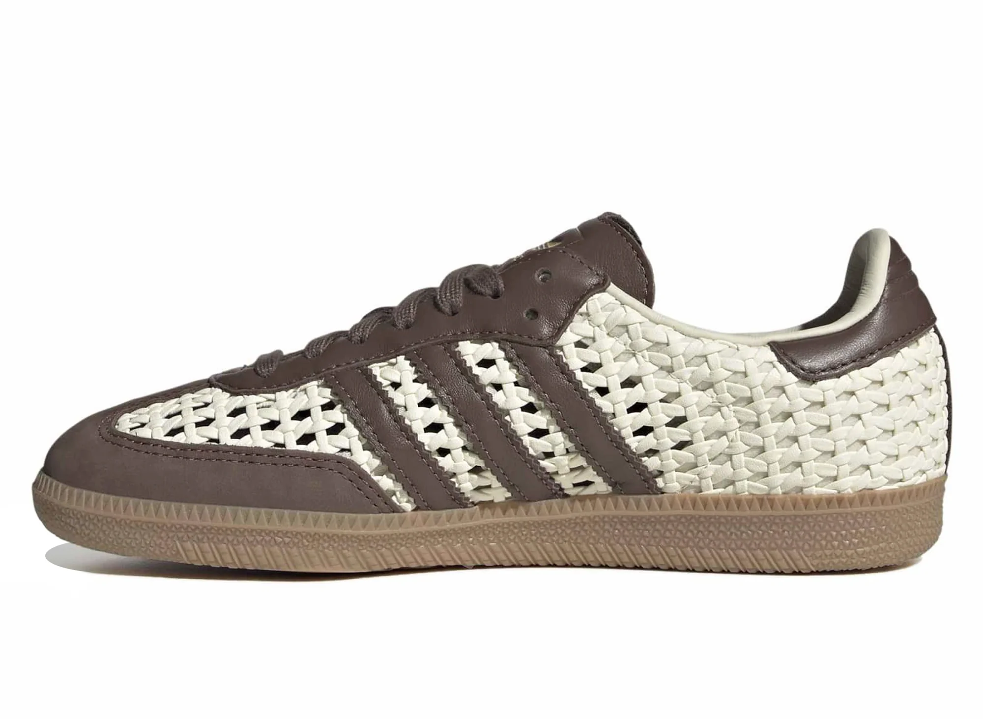 Women's Adidas Samba OG 'Basketweave' in Cream White / Earth Strata - Image 3