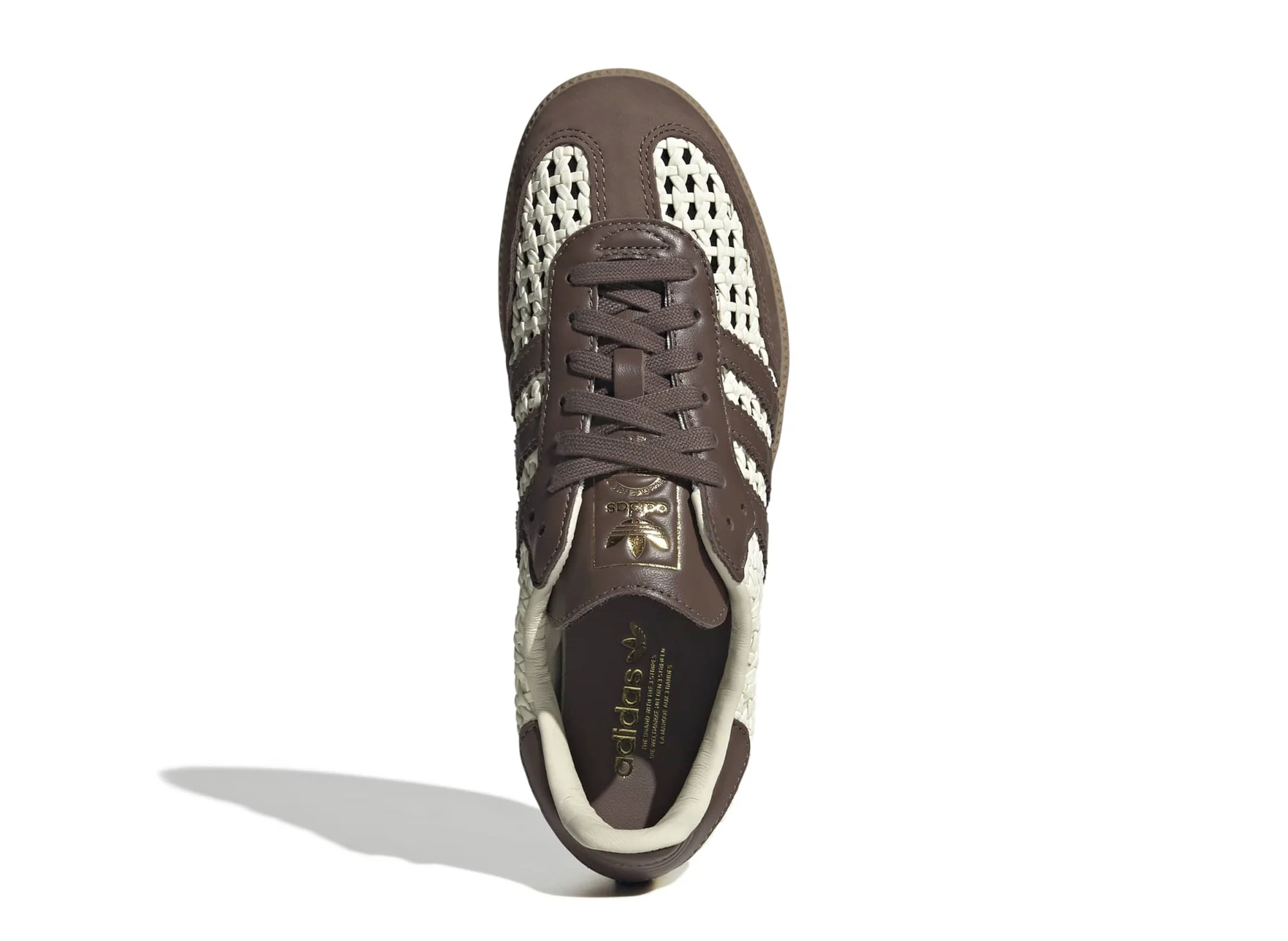 Women's Adidas Samba OG 'Basketweave' in Cream White / Earth Strata - Image 4