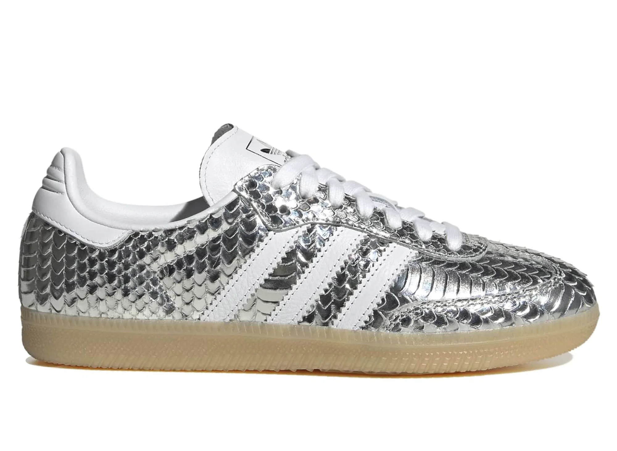 Women's Adidas Samba OG in Silver Metallic / White