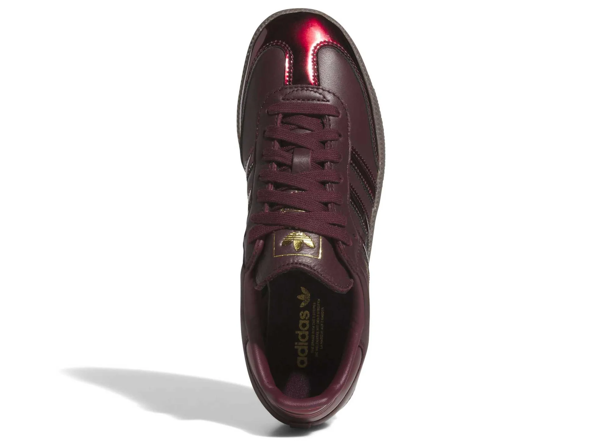 Women's Adidas Samba OG LT in Maroon / Gold Metallic - Image 4
