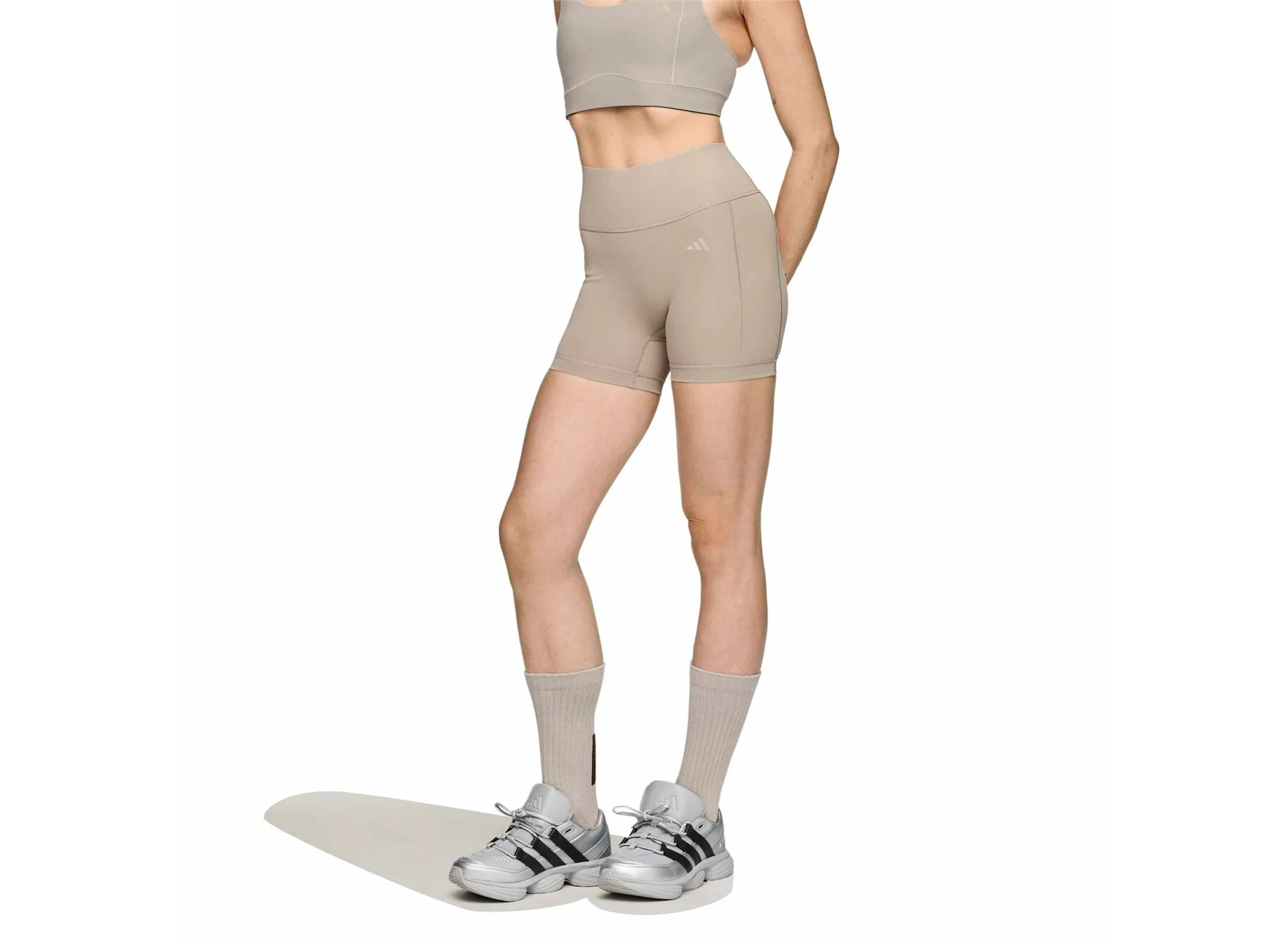 Women's Adidas x Entire Studios OPT 4IN Shorts in Putty Beige - Image 4