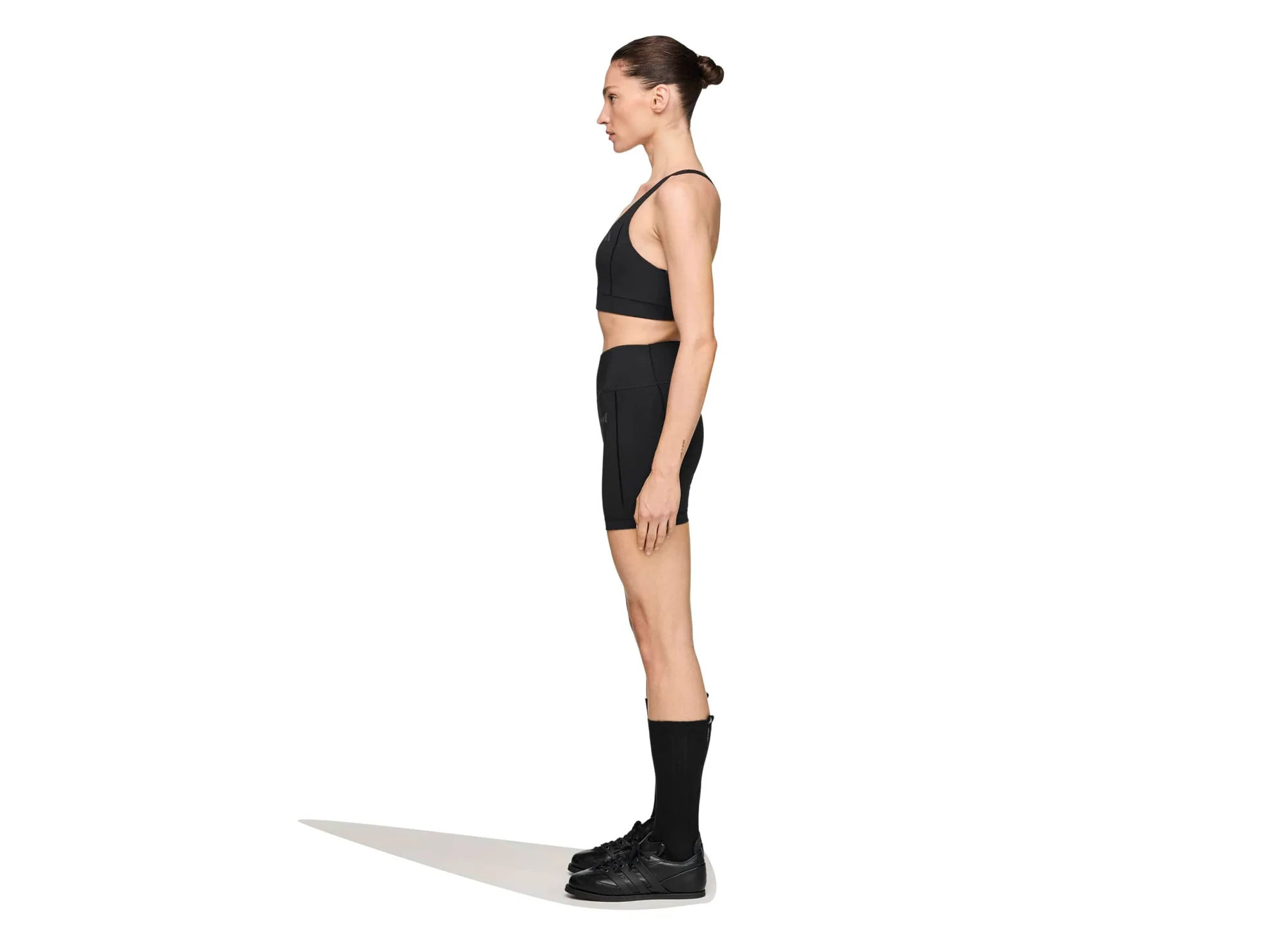 Women's Adidas x Entire Studios Optime Short Training Leggings in Black - Image 2