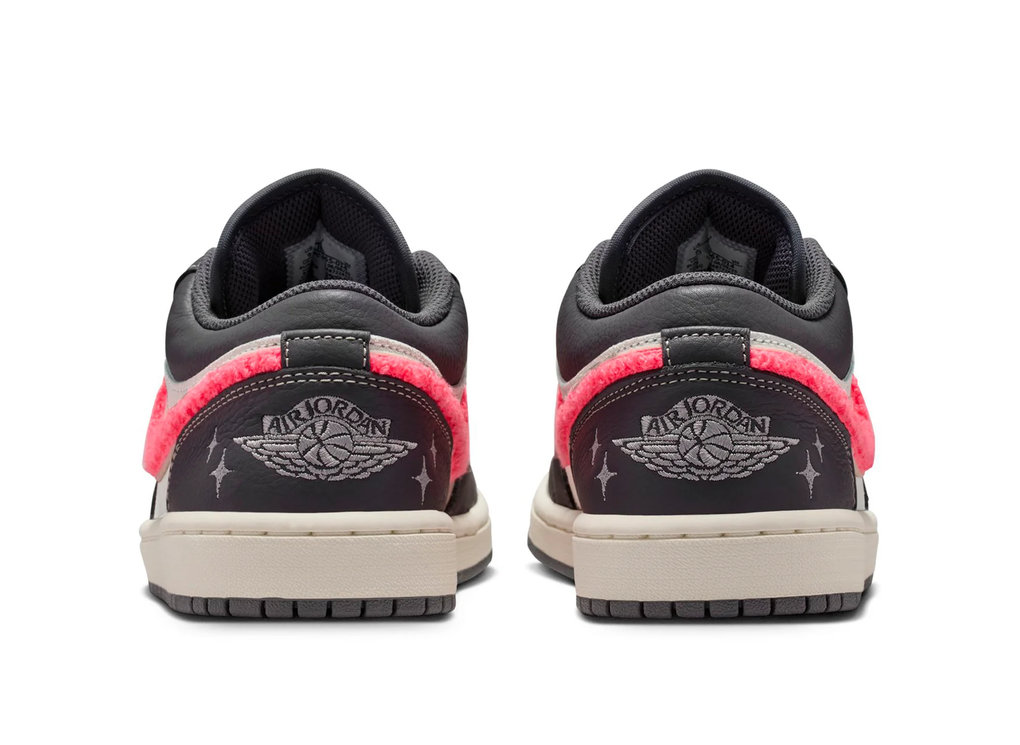 Women's Air Jordan 1 Low in Light Graphite / Hot Punch - Image 2