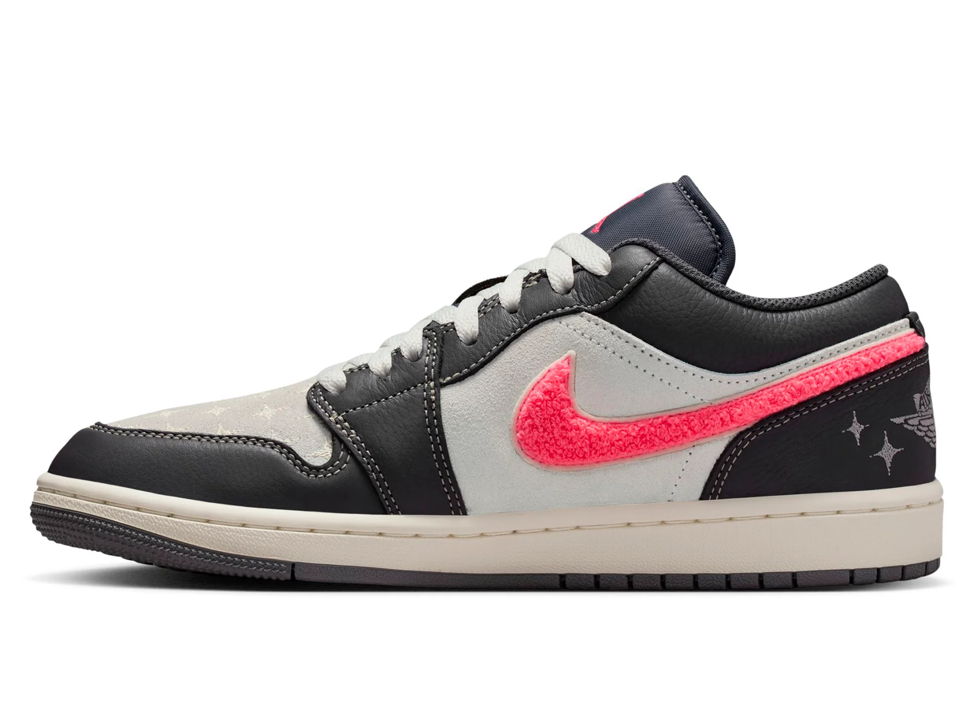 Women's Air Jordan 1 Low in Light Graphite / Hot Punch - Image 3