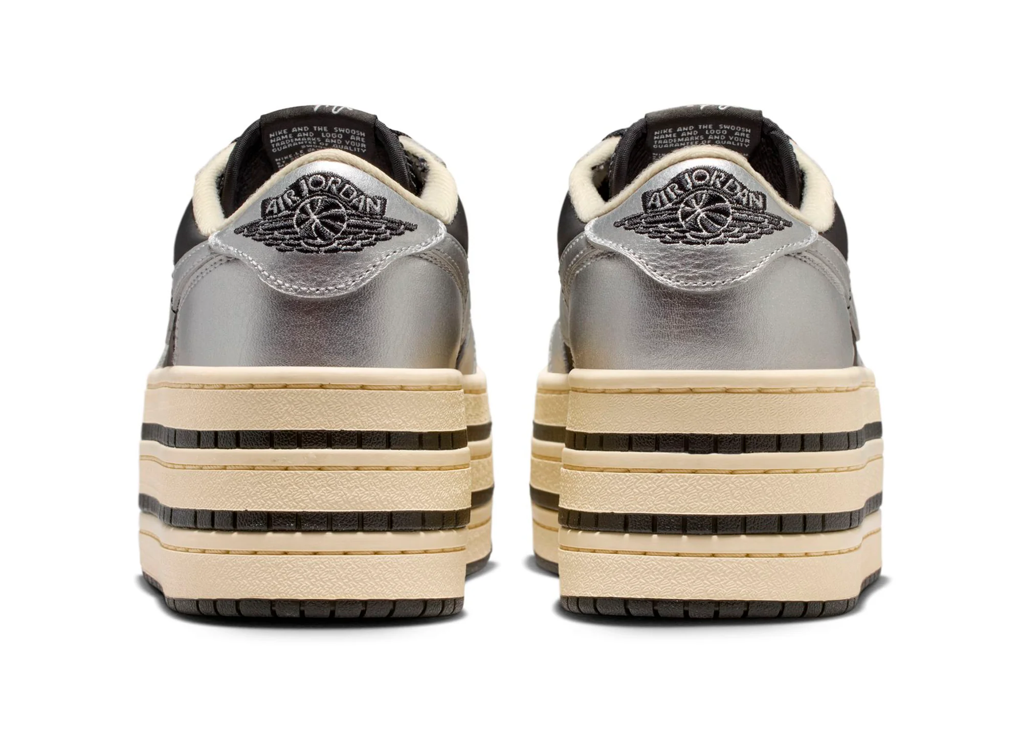 Women's Air Jordan 1 Triple Stack in Metallic Silver / Black - Image 2
