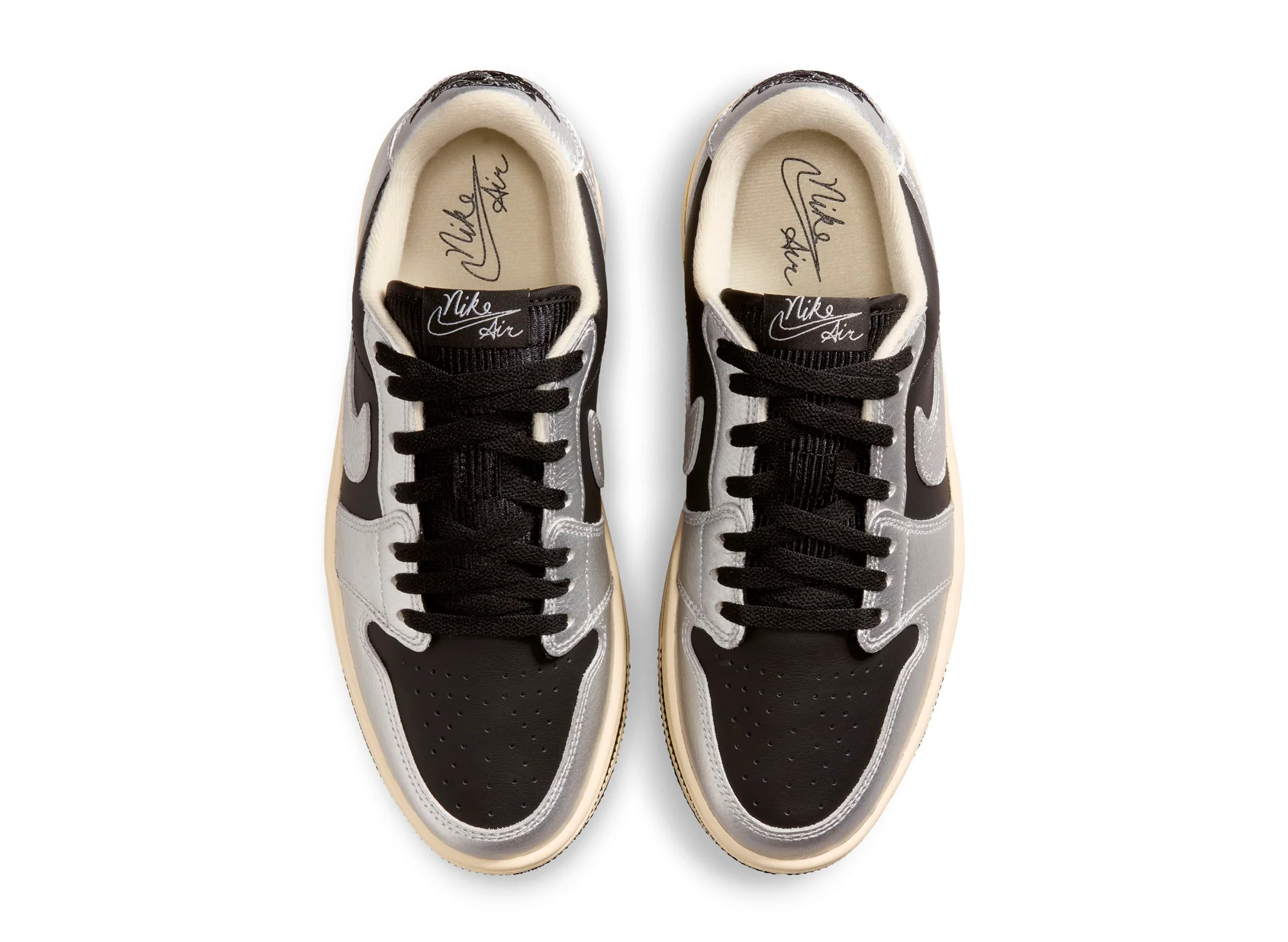 Women's Air Jordan 1 Triple Stack in Metallic Silver / Black - Image 4