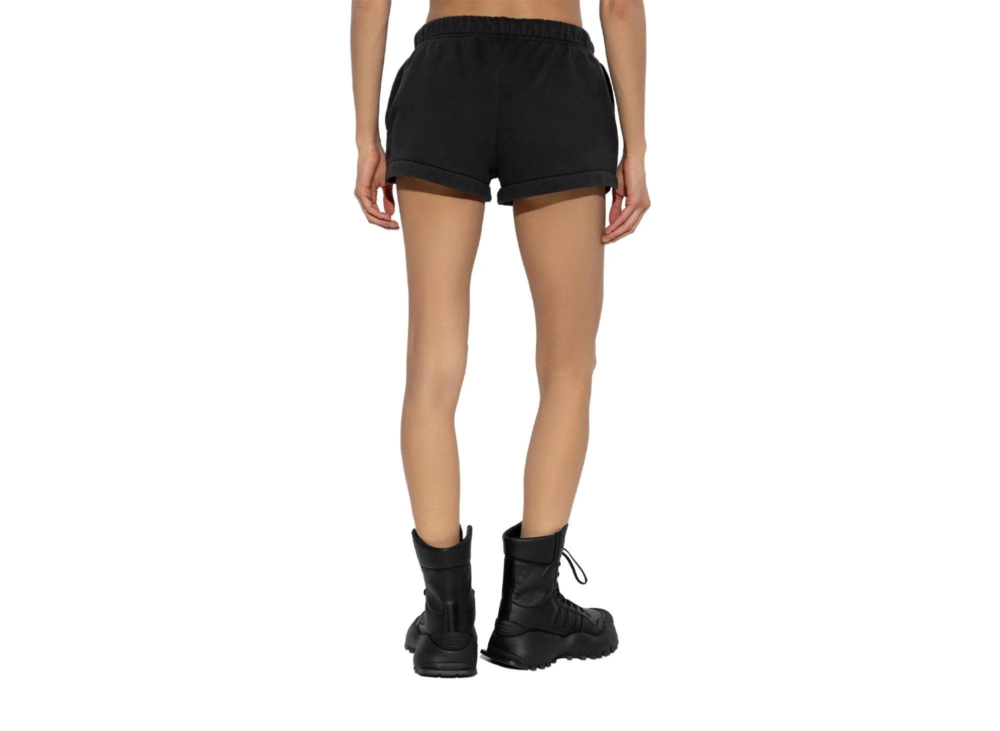 Women's Fear of God Essentials Signature Running Shorts 'Faded Black' - Image 4