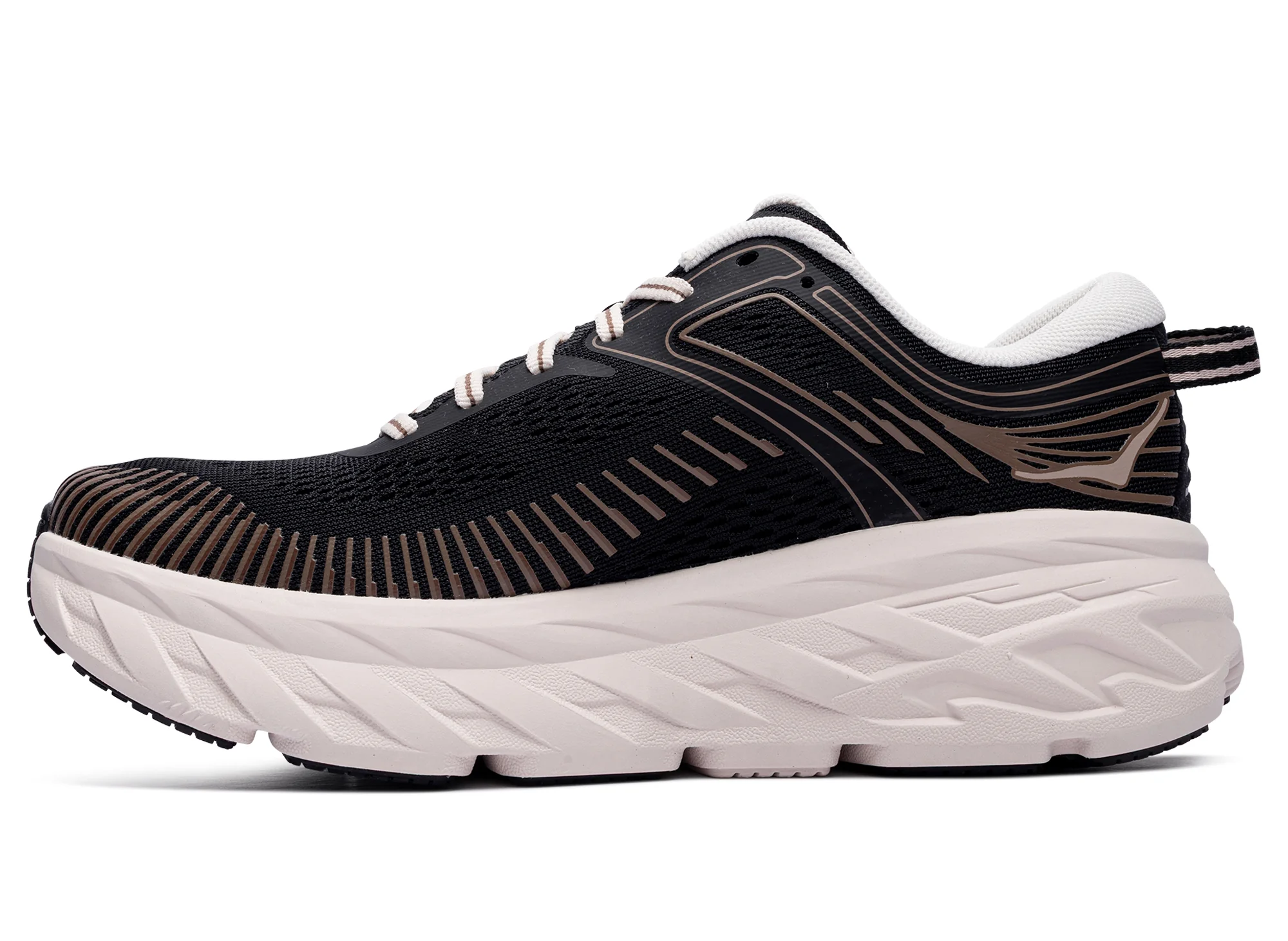 Women's Hoka Bondi 7 'Black / Rose Cream' - Image 3
