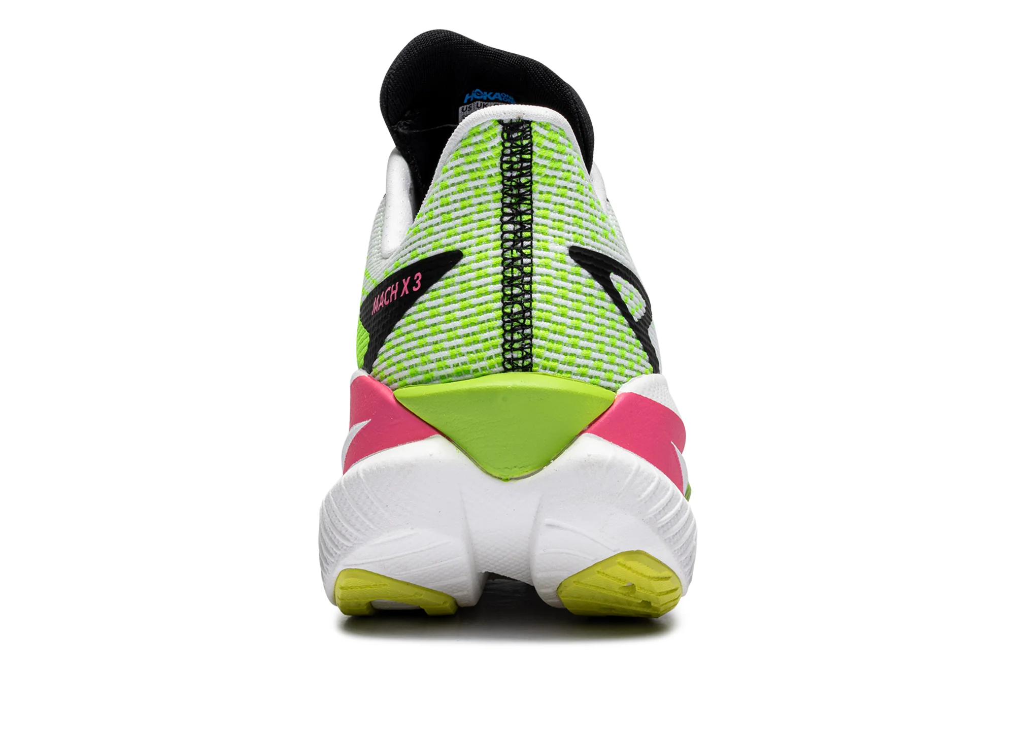 Women's Hoka Mach X 3 'White / Neon Lime' - Image 2