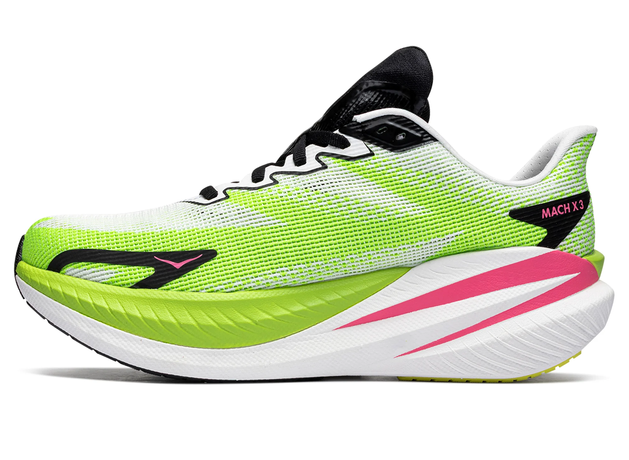Women's Hoka Mach X 3 'White / Neon Lime' - Image 3