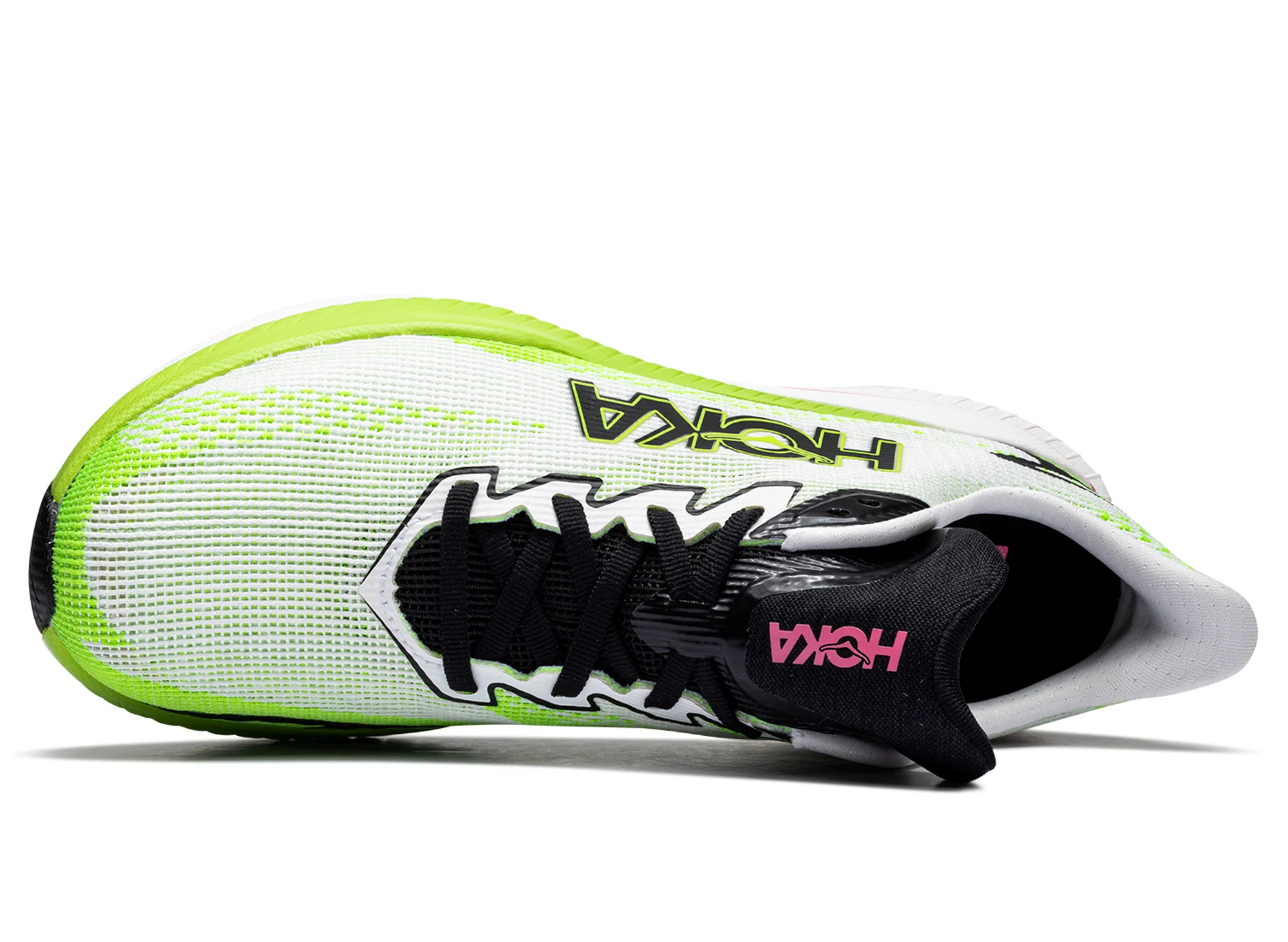 Women's Hoka Mach X 3 'White / Neon Lime' - Image 4