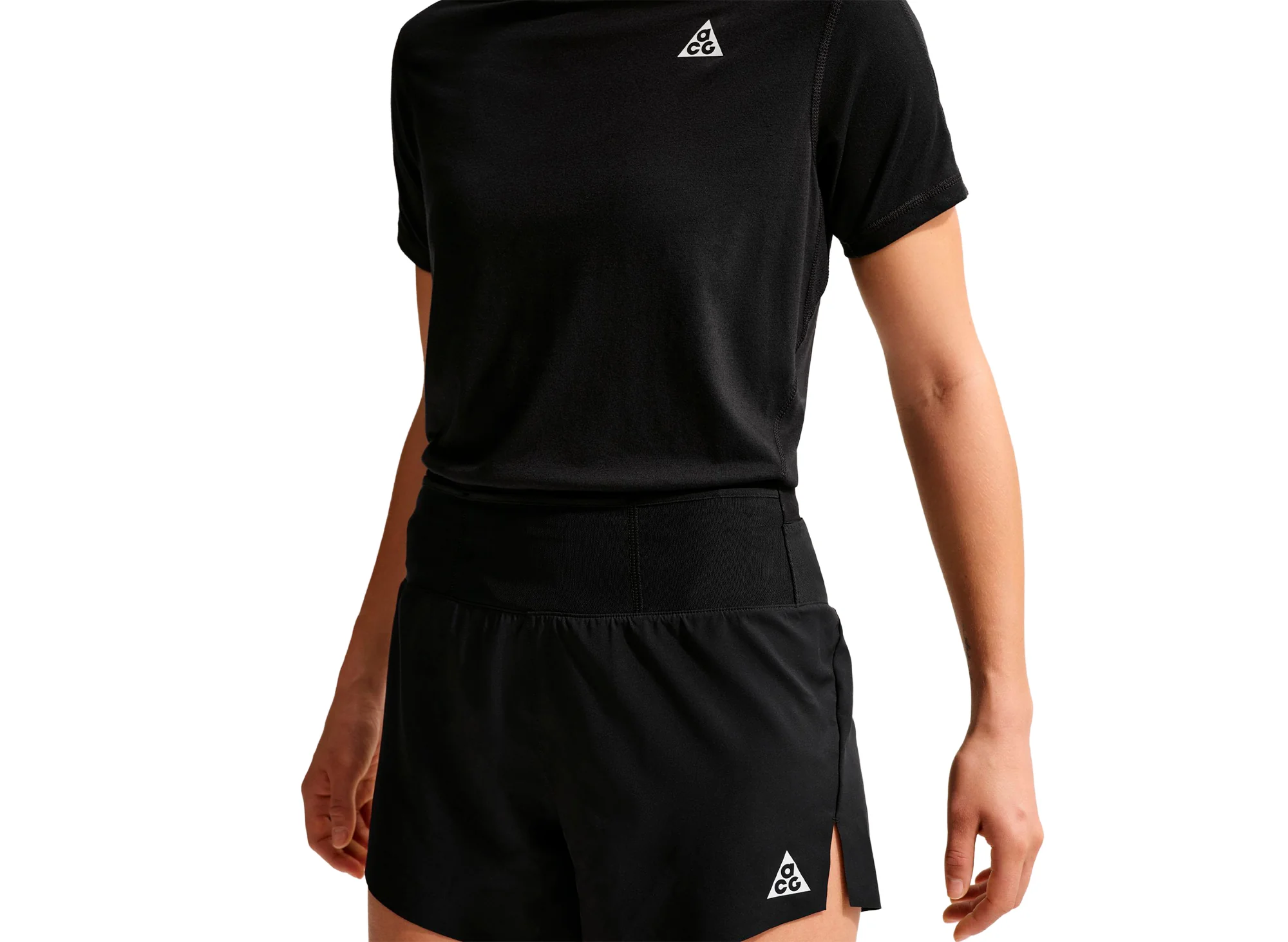 Women's Nike ACG Dri-FIT Mid-Rise Trail Running Shorts in Black - Image 3