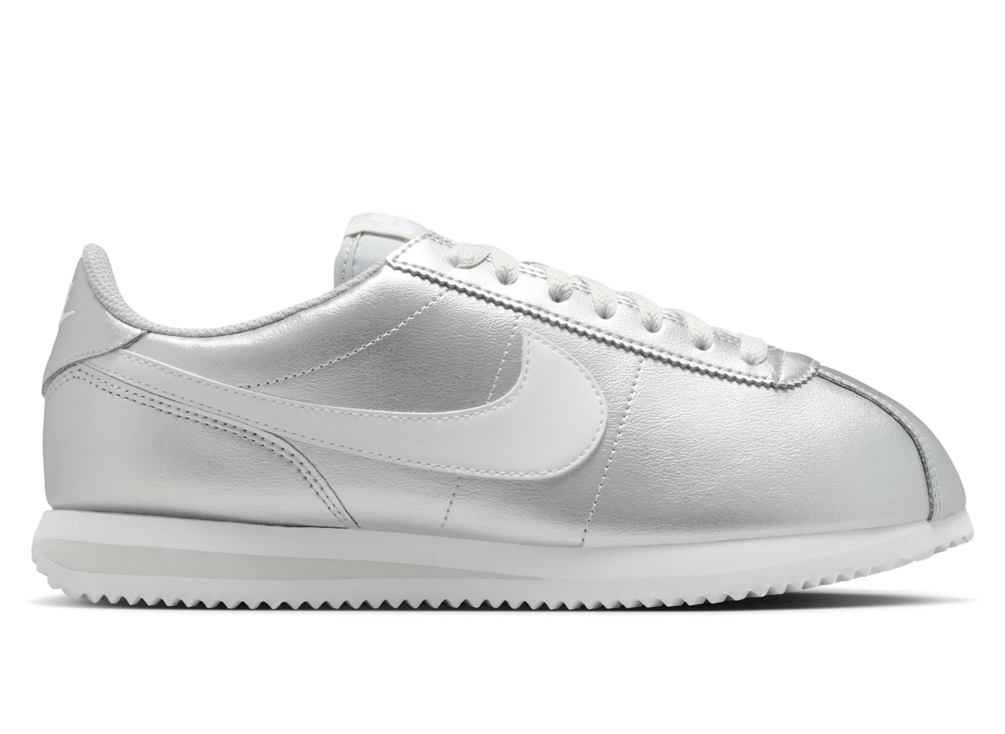 Women's Nike Cortez in Metallic Silver